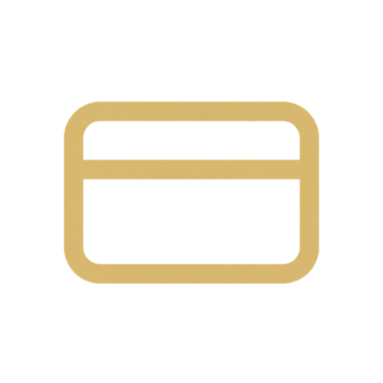 Golden credit card icon on black background