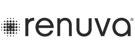 Renuva brand logo in monochrome design